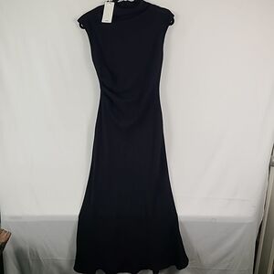 NWT Mango MNG Women's Dress Black High Neck Sleeveless Sz XS